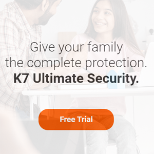 Is your laptop safe? Protect now with most trusted K7 Antivirus. Now Get Up to 75% Off. Image